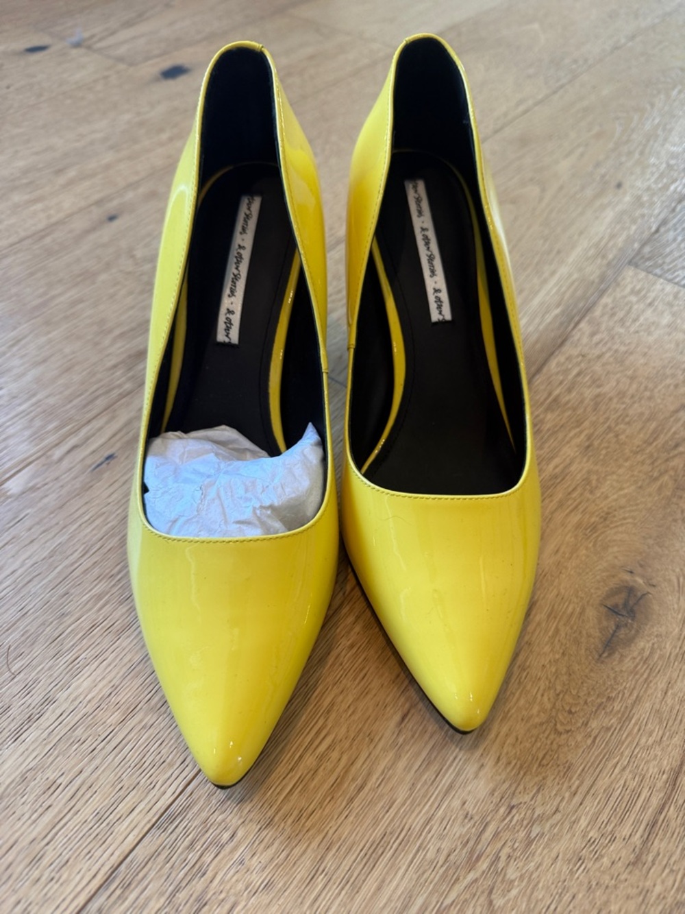 & Other Stories Yellow Patent Pointed Toe Pumps